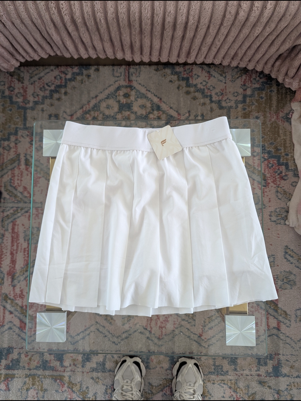 Fabletics White Pleated Mini Skirt - Unbranded